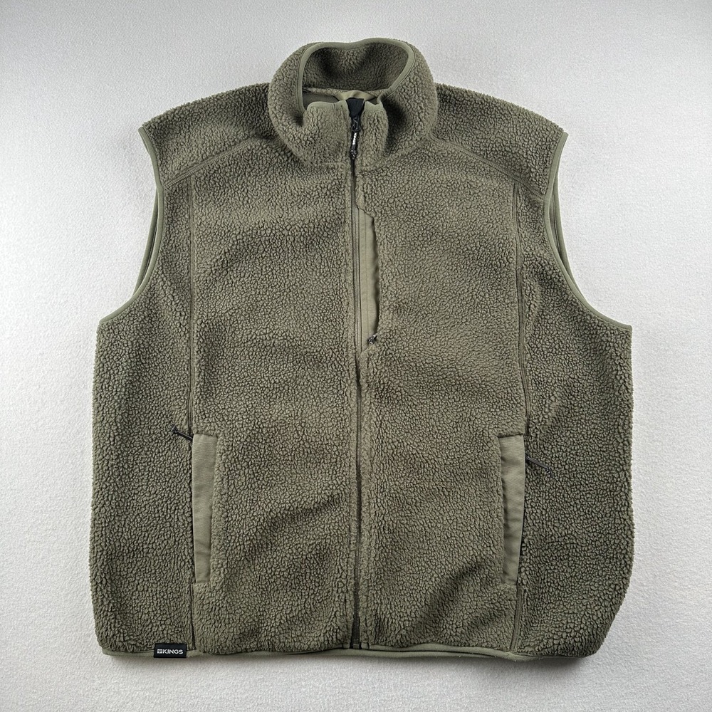 Kings Hunter Men's 2XL Green Olive Sherpa Full Zip Vest